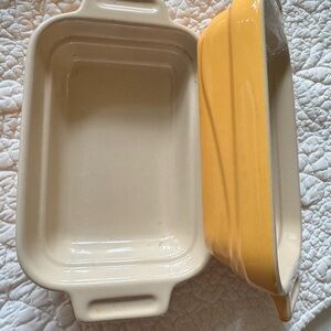 Le Creuset Yellow and Cream Baking Dish
